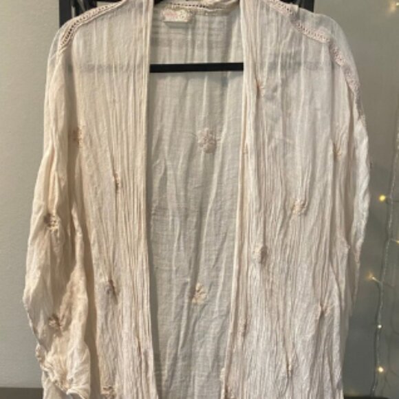 OS Free People Floral Romantic Gauzy Kimono - Good Condition! - Picture 2 of 5